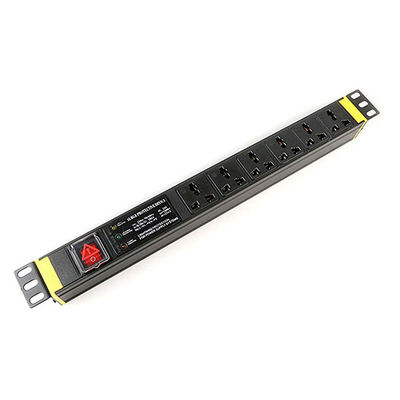 1U Thickness 6 Way Cabinet PDU with Switch and 3D Light for Data Centers