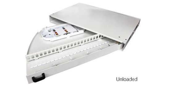 1U 19" Rack Mountable Fiber Optic Patch Panel with Cold Rolled Steel Construction and Side Pull Out Design