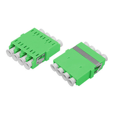 LC APC QUAD One-piece Fiber Optic Adapter Without Flange with ≤ 0.2dB Alternating Loss and Ceramic or Metal Sleeve for Wide Temperature Range