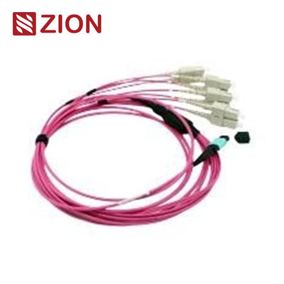 8 Fibers OM4 MPO-LC Harness Cable 2.0mm Straight for High-Density Data Centers
