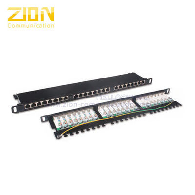 0.5U 24 Ports Patch Panel for Rack Mount - Cat5e/Cat6/Cat6A Compatible Data Center Accessories