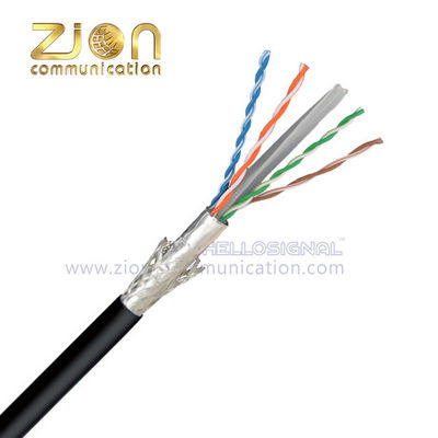 Outdoor PE Jacket SF/UTP CAT6 Ethernet Cable with Solid Bare Copper Conductor and CPR Certification
