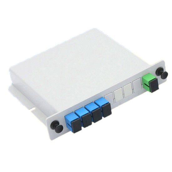 1×4 PLC Fiber Optic Splitter with 1260~1650nm Wavelength and SC/FC Connector for FTTH and PON Networks