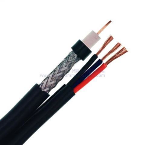 40% 3X26 AWG CCTV Cable RG59+2C Cctv Coaxial Cable For Voice Communication BC/CCS