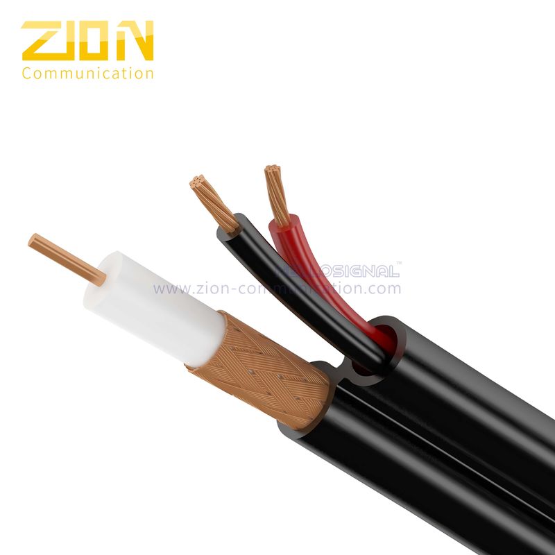 CCTV Coaxial Cable RG59 B/U  0.58mm BC with 2 × 0.75mm2 CCA Power UV-PE Jacket