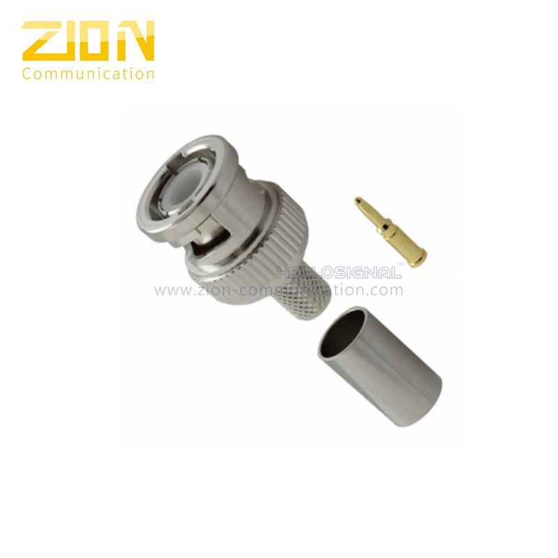 Nickel BNC Coaxial Cable Connectors for TV / Radio with Gold plated